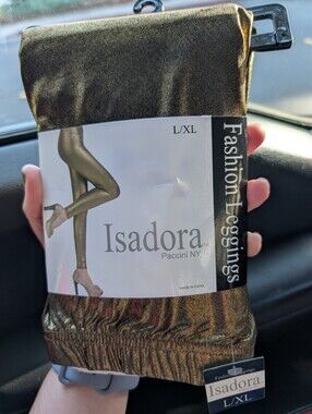 Brand New Women’s Metallic Gold Fashion Leggings, size L/XL